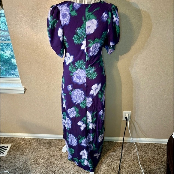 NWT Floral Dress Medium by A New Day Rich Purple Abstract Floral Hi-Low Ruched - Picture 8 of 16